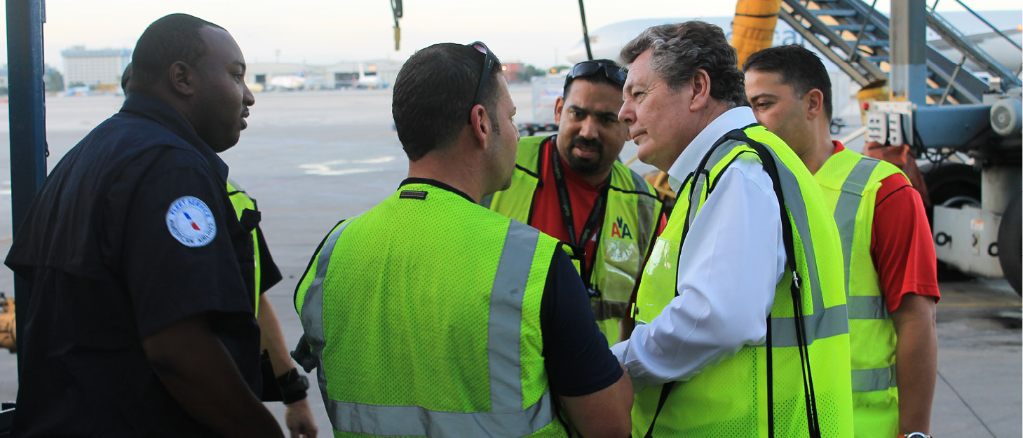 President Lombardo meets with TWU members of American Airlines